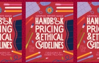 red cover book with writing on it with pencils and other artsy things Art Professor Sue Jenkins Featured in 17th Edition of Industry Guide